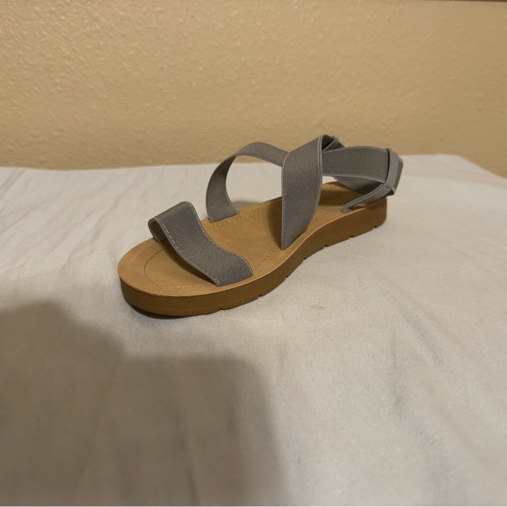 Helena Gray and Tan Women's Sandals